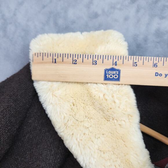 Vtg Stevens Forstmann Coat LARGE Leakas Furriers Dayton OH Dark Brown Tan Fur - Picture 11 of 16